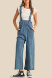 Casual Wide-Leg Denim Jumpsuit