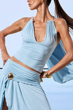 Gold Accent Halter Tank Top