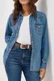 Classic Button-Front Denim Shirt