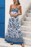 Strapless Floral Casual Dress