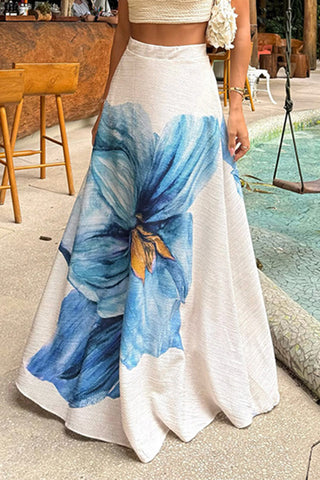 Floral Maxi Skirt with Bold Design