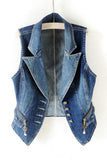 Stylish Button-Front Denim Vest
