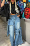 Stylish Wide-Leg Denim Jeans