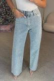 Stylish Straight-Leg Jeans with Sparkle