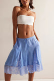 Lace-Trim Casual Wide-Leg Shorts