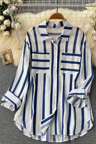 Striped Button-Front Shirt