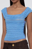 Ruffled Square Neck Tank Top