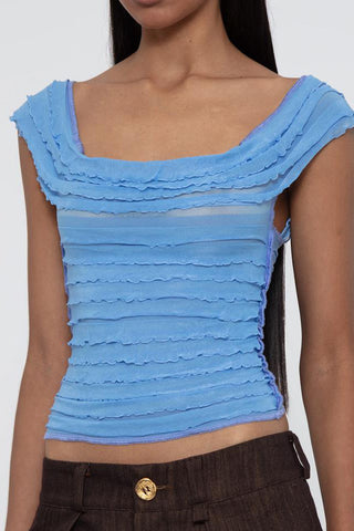 Ruffled Square Neck Tank Top