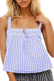 Gingham Tie-Front Tank
