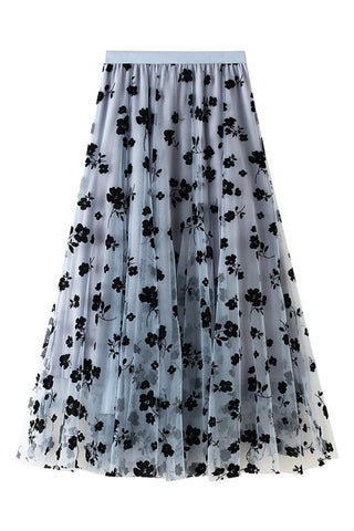 Floral Chiffon Maxi Skirt