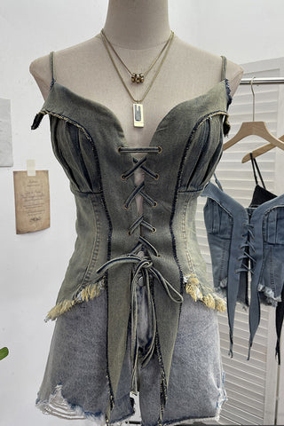 Lace-Up Corset Top