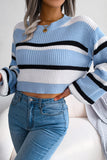 Stripe Pattern Pullover Sweater