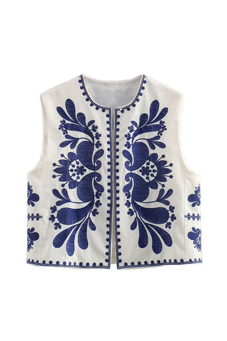 Patterned Floral Vest