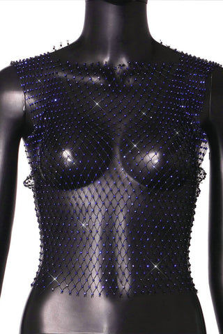 Sparkling Rhinestone Mesh Tank Top