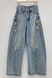 Embellished Wide Leg Jeans