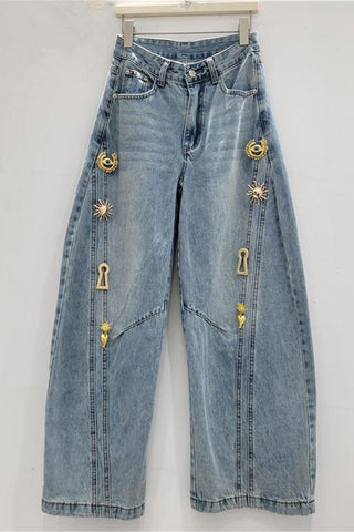 Embellished Wide Leg Jeans
