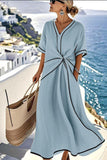 Elegant Twist-Front Casual Dress