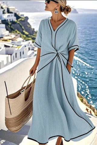 Elegant Twist-Front Casual Dress
