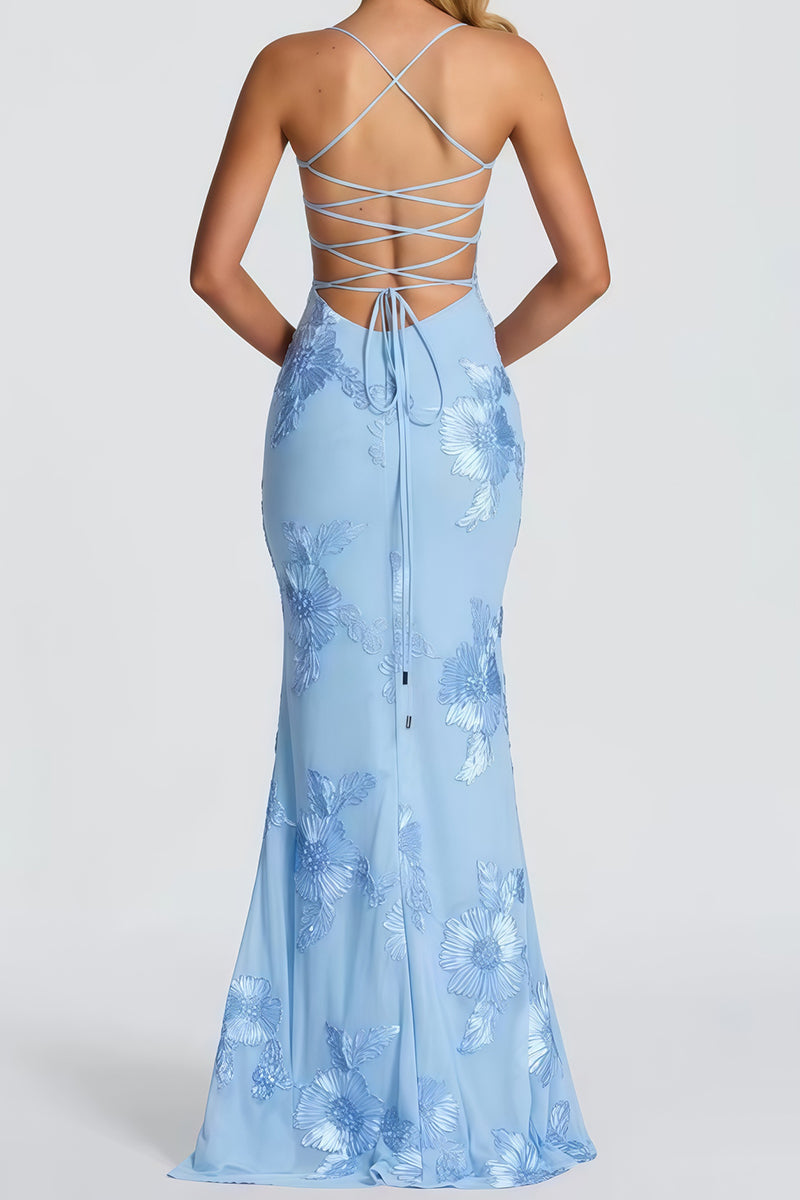 Floral Embellished Evening Gown