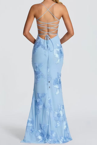 Floral Embellished Evening Gown