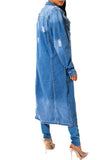 Longline Button-Front Denim Jacket