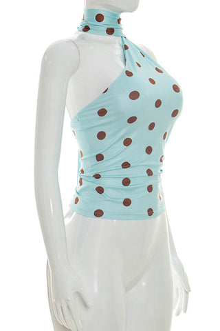 Polka Dot Halter Tank Top