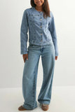 Button-Front Denim Jacket