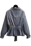 Studded Peplum Denim Jacket