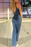 Heart Cutout Denim Jumpsuit