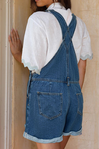 Classic Denim Overall Romper