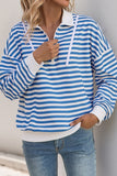Striped Zip-Up Sweatshirt