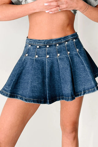 Studded A-Line Mini Skirt