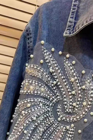 Embellished Button-Front Jacket