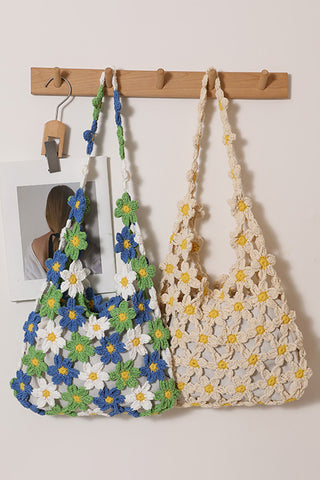Floral Crochet Shoulder Bag