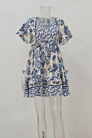 Floral V-Neck Casual Dress