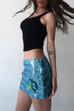 Floral Embellished Sequin Mini Skirt