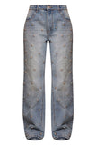 Embellished Straight-Leg Jeans