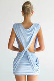 Elegant Draped Mini Dress