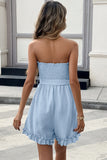 Strapless Smocked Romper with Belt