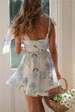 Tie-Shoulder Floral Casual Dress