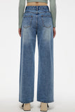 High-Rise Straight Leg Denim Jeans