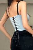 Lace-Trimmed Bustier Tank Top