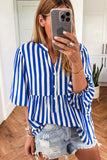 Striped Button-Front Blouse
