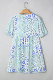 Puff Sleeve Floral Mini Dress