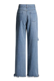 Wide-Leg Denim Jeans with Belt Detail