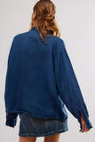 Frill-Trim Button-Front Blouse