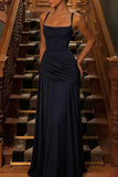 Strappy Ruched Evening Gown