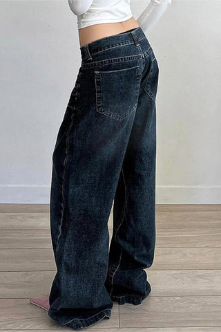 Wide-Leg Straight Jeans