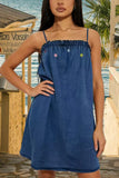 Floral Denim Swing Dress