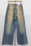 Wide-Leg Denim Jeans with Subtle Details